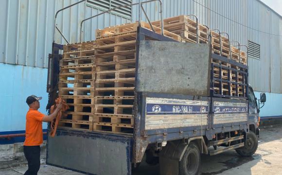 Đ&oacute;ng pallet theo y&ecirc;u cầu, gia c&ocirc;ng palet, thu mua pallet gỗ cũ